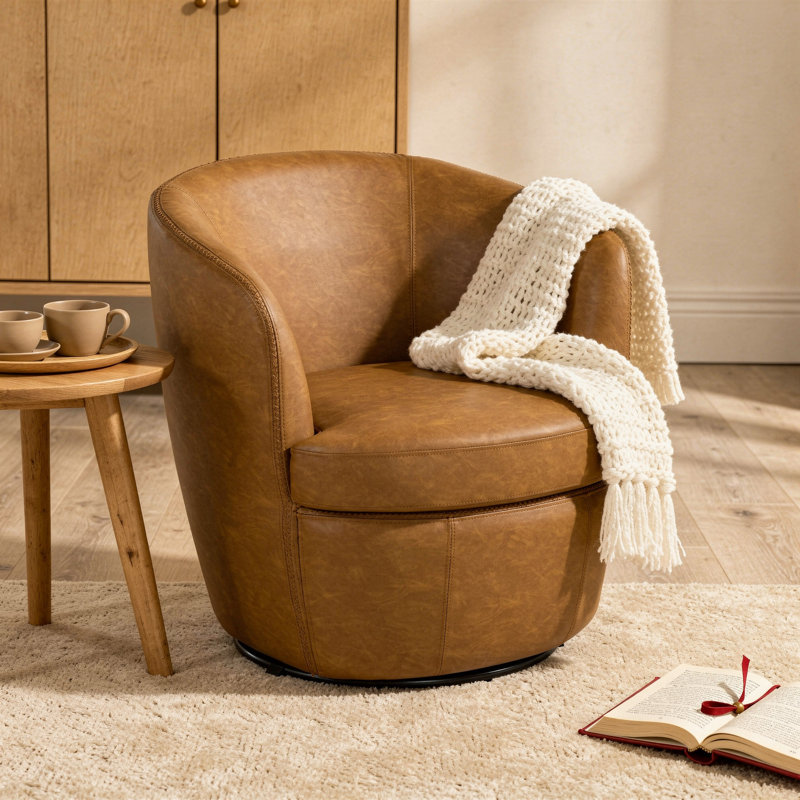 Fauteuil d'appoint Aunna, Marron clair