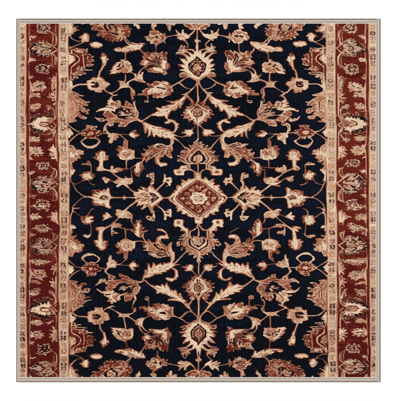 Machine Washable Persian Brown Area Rug, Square 6'