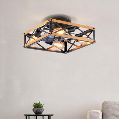 Ventilateur de plafond à télécommande en bronze et or brossé, 22,6 po, avec flux d'air saisonnier, éclairage DEL
