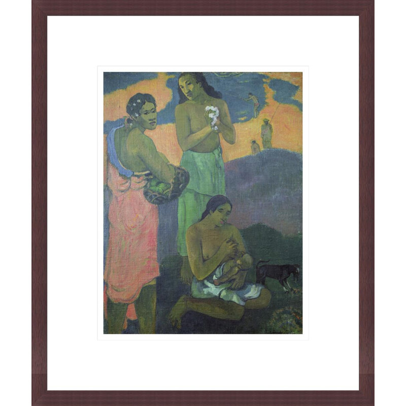 «Maternity or Three Women on the Seashore» par Paul Gauguin - Impression sur toile encadrée, H 16,28 po x l 13,75 po