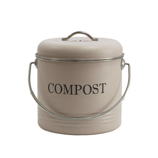  Kitchen Compost Bin, 1 Gallon Indoor Compost Bucket For Kitchen Countertop With Lid, Good For Food Scraps Composting One-piece For Leak Proof - Includes 1 Charcoal Filter