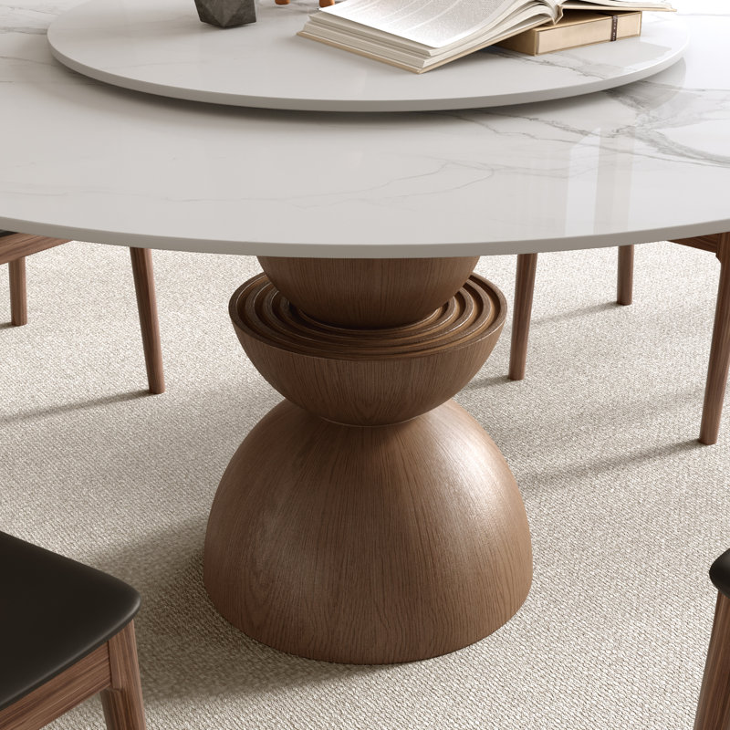 Table de salle à manger Modern Modern, H 29,53 po x L 59,06 po x l 59,06 po, Blanc