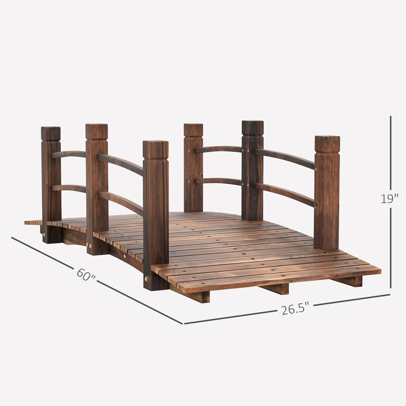 Passerelle en arc Garden Bridge avec rampes latérales pour les cours, les jardins et les ruisseaux