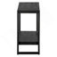 Table d'appoint, côté, bout, table de chevet, lampe, stratifié noir, métal noir, industriel