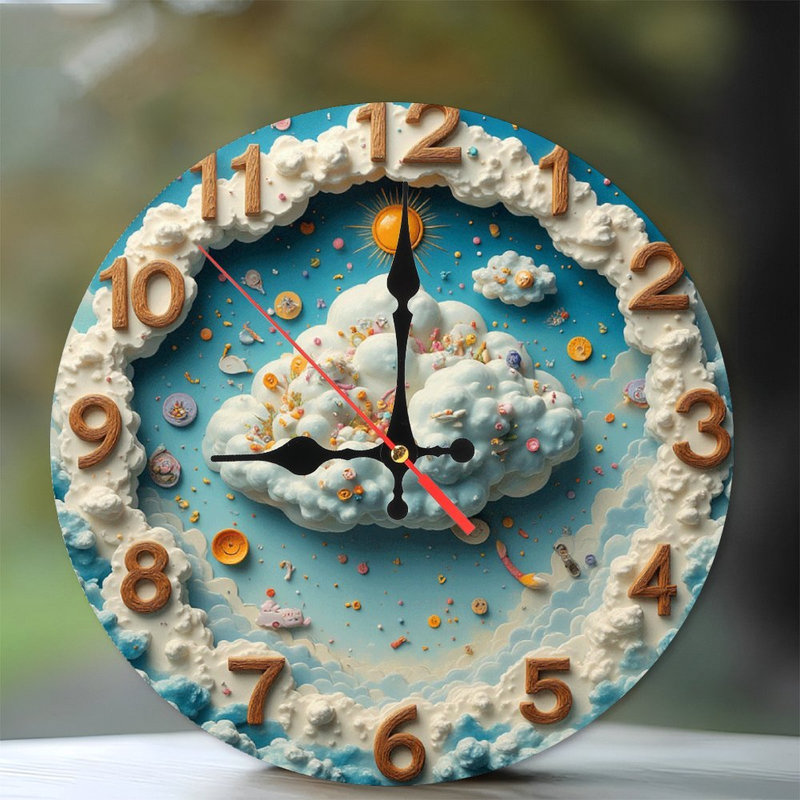 Horloge murale colorée avec un joli dessin