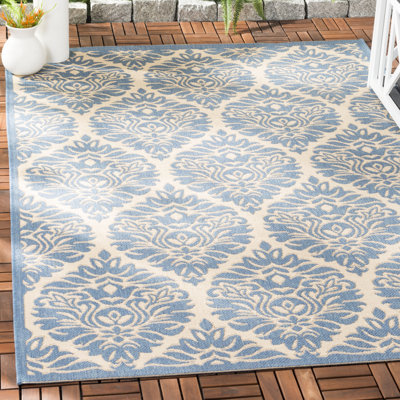 Gipson Hooked Indoor/ Outdoor Cream/Blue Rug