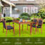 Ensemble de meubles en rotin Alacha-May Red Barrel Studio®, ensemble de 4 sièges en bois d'acacia avec trou pour parasol