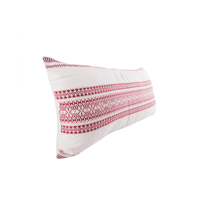 Clayton Geometric Woven Lumbar Throw Pillow, Berry