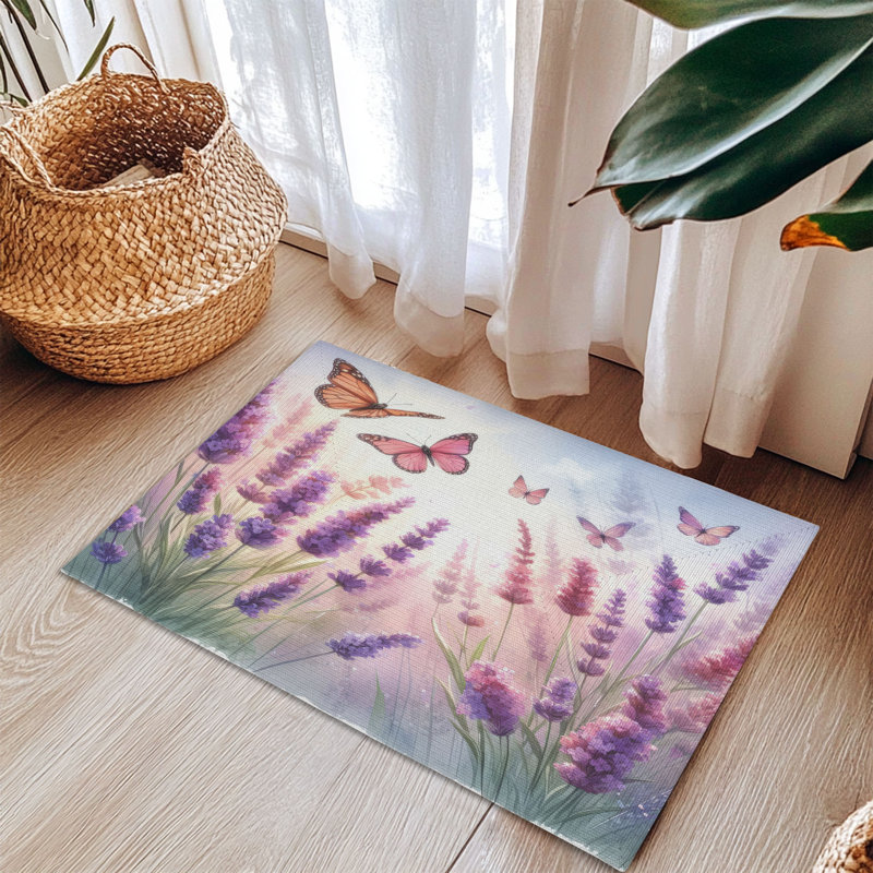 Tapis tressé Blossom & Butterflies, Rectangulaire 3 pi x 5 pi
