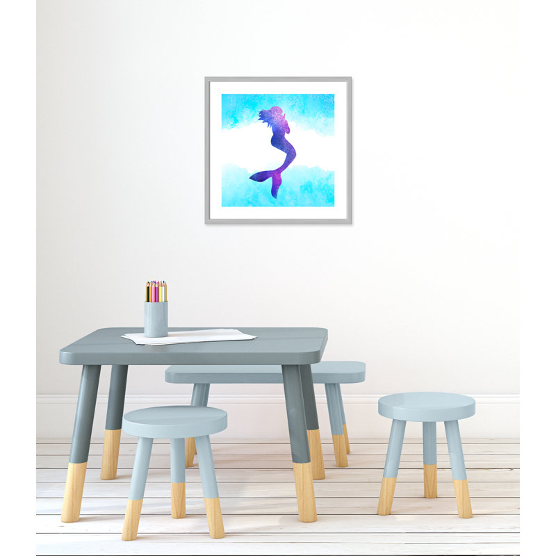 Toujours être un sirène 1, H 23,5 po x l 23,5 po x P 1,19 po, Encadré de boîte argent