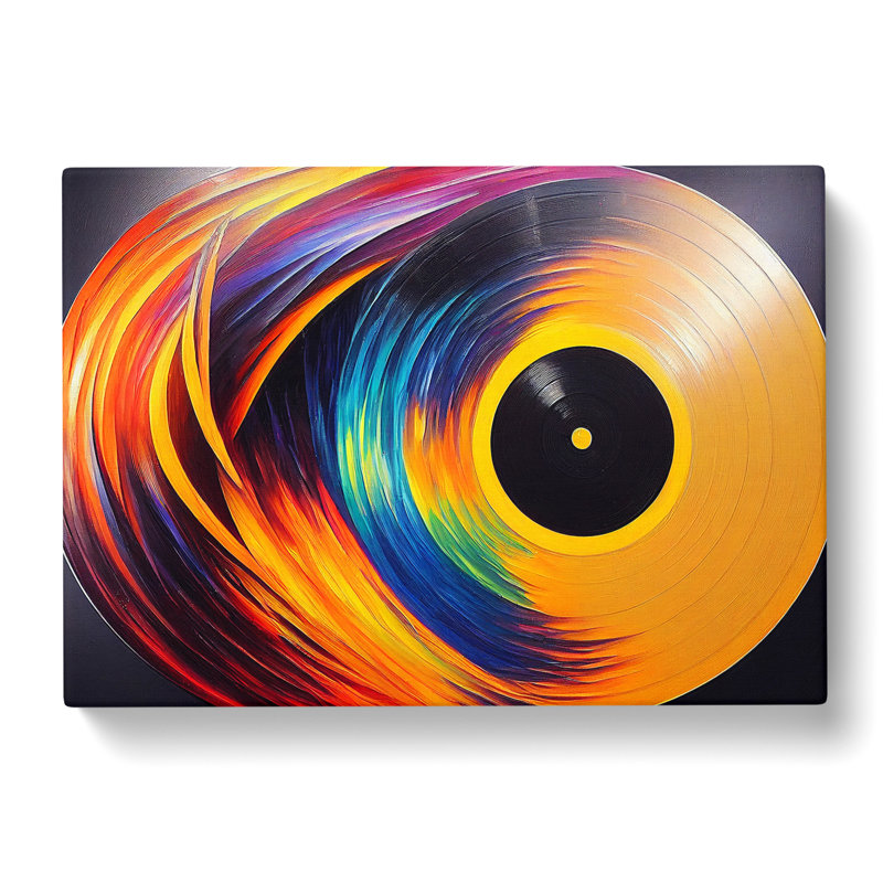 Golden Vinyl Record Art Vol.3 - Wrapped Canvas Print, 35cm H x 50cm W x 3cm D