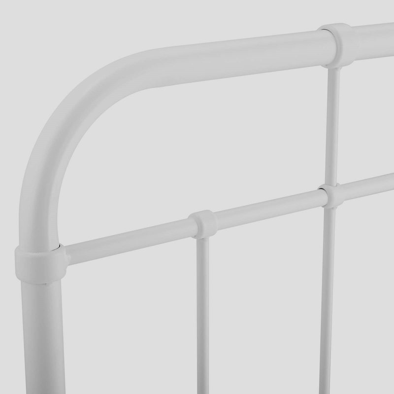 Alessia Metal Headboard, White, Twin