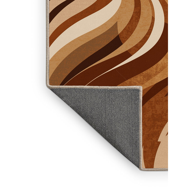Tapis moelleux moelleux et moelleux à motif d'arc moderne brun Dustin, 3 X 5