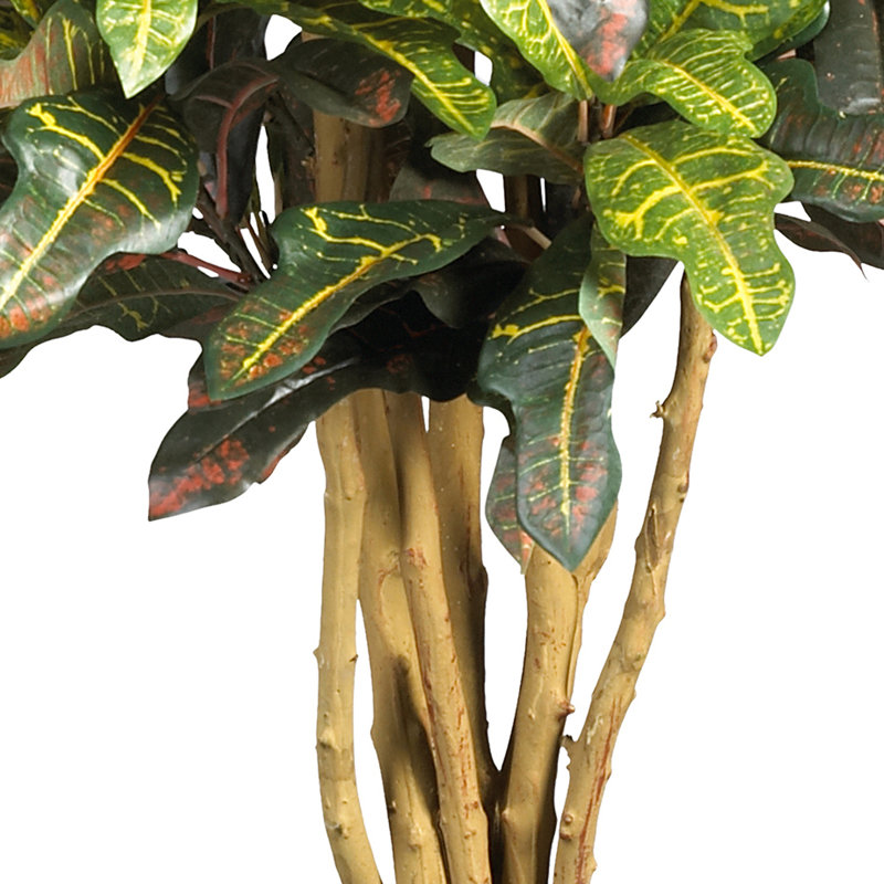 Croton Faux Bamboo Tree in Pot, 36" H