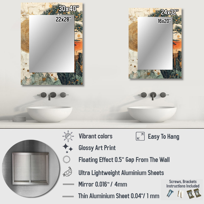 Abstract Hummingbird Fluttering Grace III - Animals Decorative Mirror On Metal, 32" x 24"