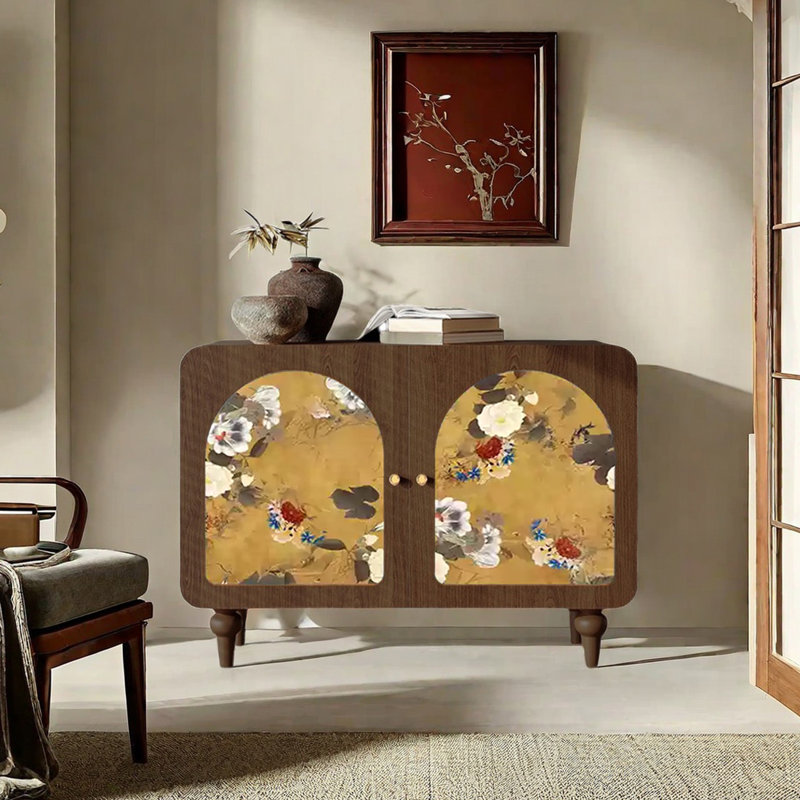 Multi-functional decorative accent cabinet,  Nut-Brown