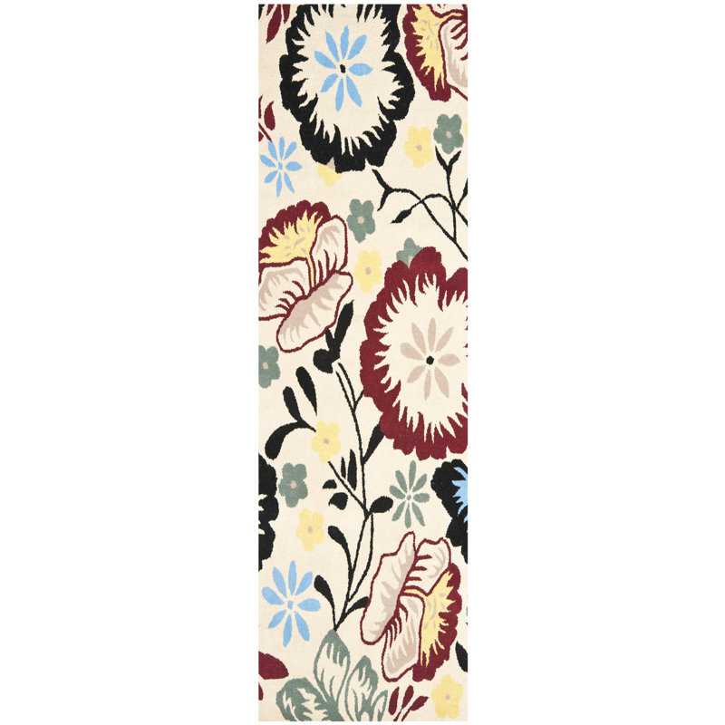 Soho Hand Tufted Wool And Viscose Floral Rug, Runner 2'6" x 8'