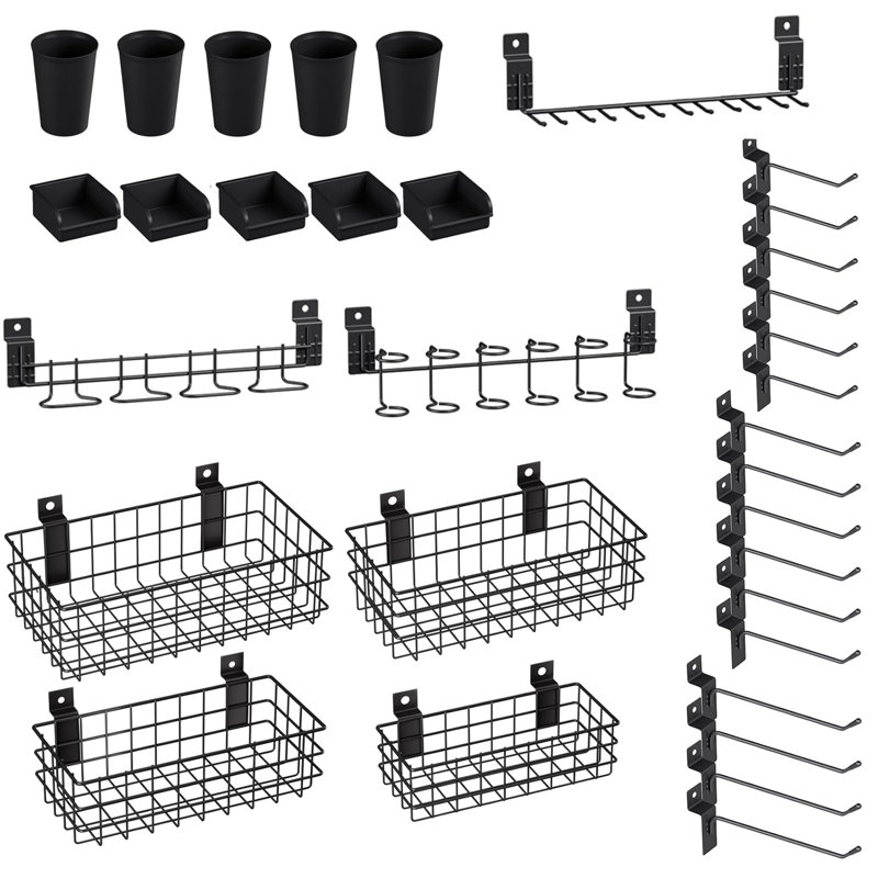 Ensemble d'accessoires pour cloisons 33 pièces, crochets et paniers robustes pour outils