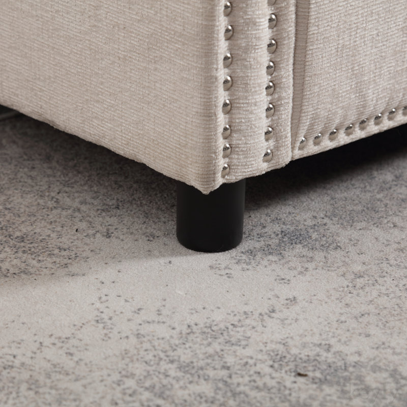 Demandrea Upholstered 52.36'' Loveseat, Beige Chenille