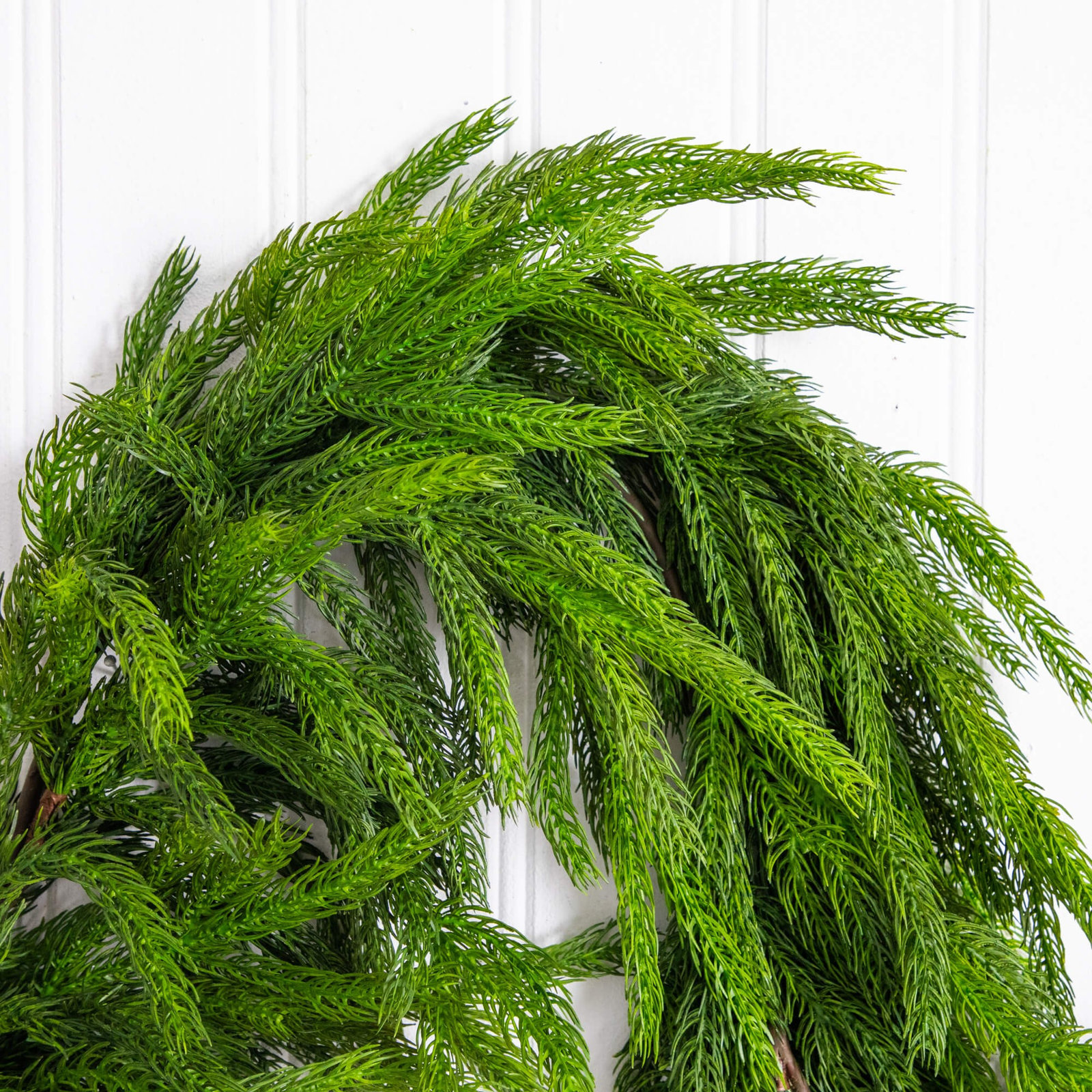 10Ft. Artificial Real Touch Norfolk Island Pine Garland With Natural Look, 10' L, Green