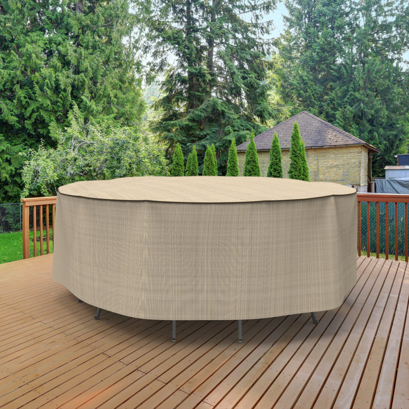 Tanner Outdoor Round Patio Table & Chairs Set Cover, Extra Large - 112" Diameter x 30" Drop