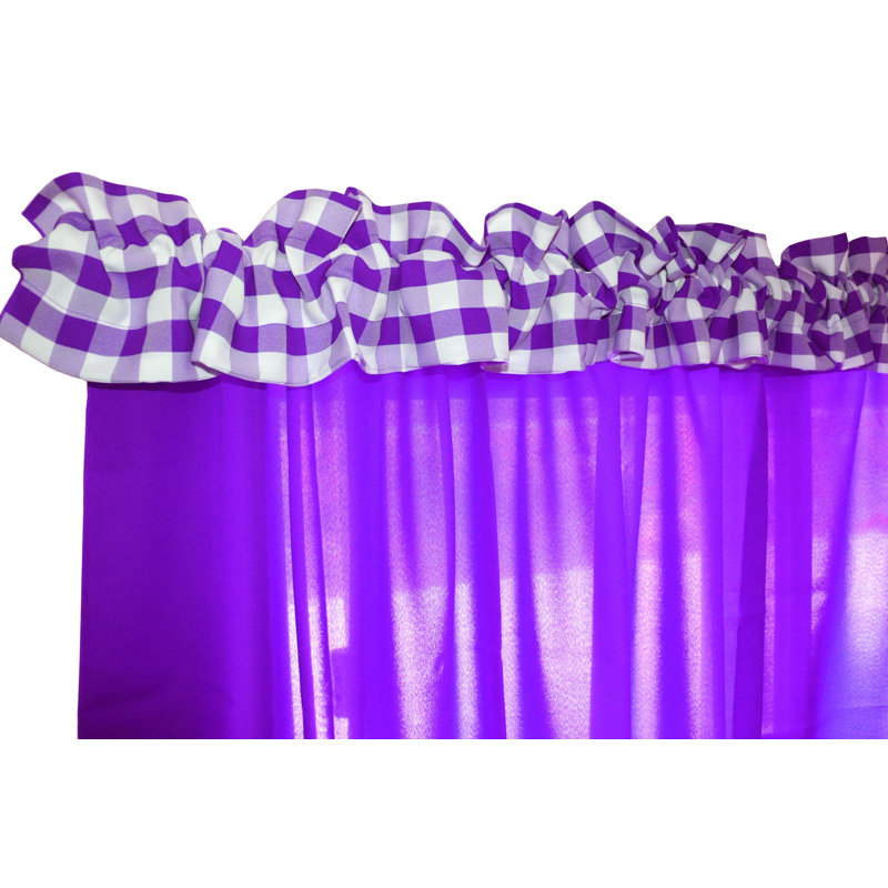 Cantonnière à carreaux sur mesure, L 120 po x L 9 po, Mauve
