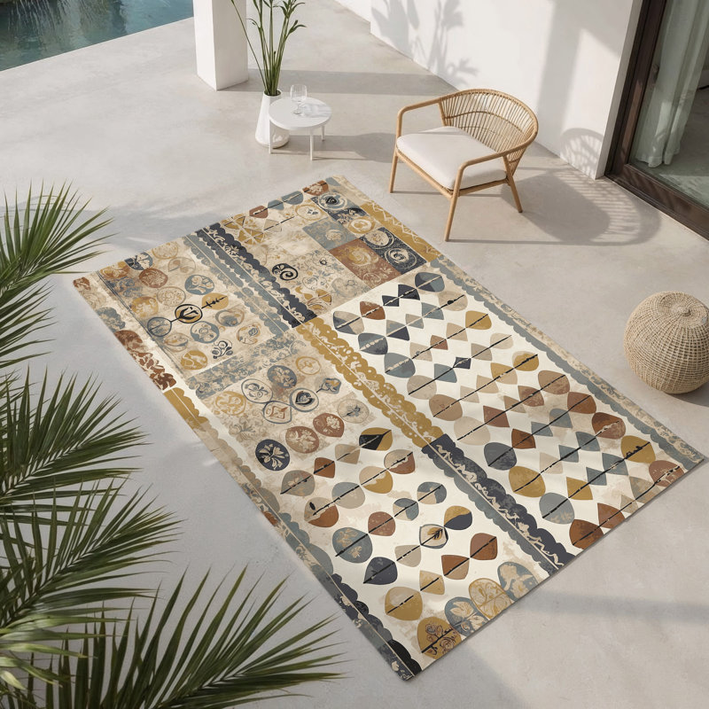 Tapis intérieur et extérieur Retro Ripple, Rectangle 1 pi 6 po x 2 pi 6 po