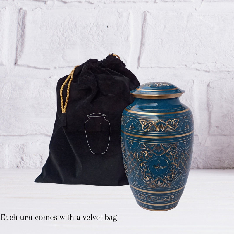 Ritisha Handmade Solid Brass Hand-Etched Urn