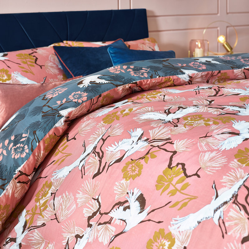 Cotton Blend No Pattern Duvet Cover Set with Pillowcases, Single - 1 Standard Pillowcase, Blush