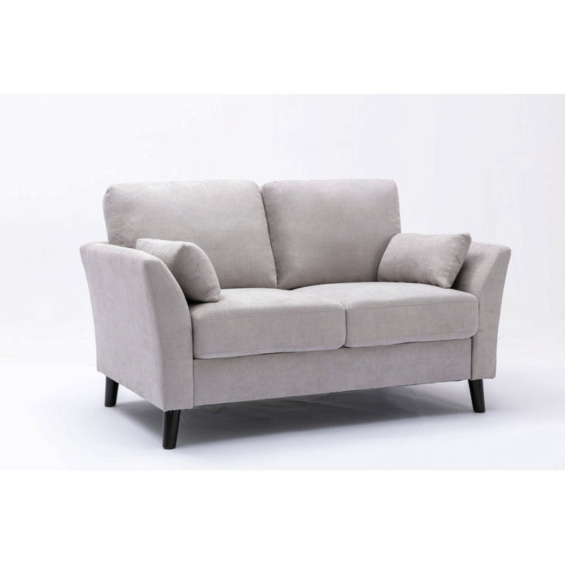 Causeuse 57 po en tissu tissé gris clair