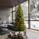 Vickerman 7.5'' X 44" Brighton Pine Artificial Christmas Tree, 3Mm LED Color Changing Lights