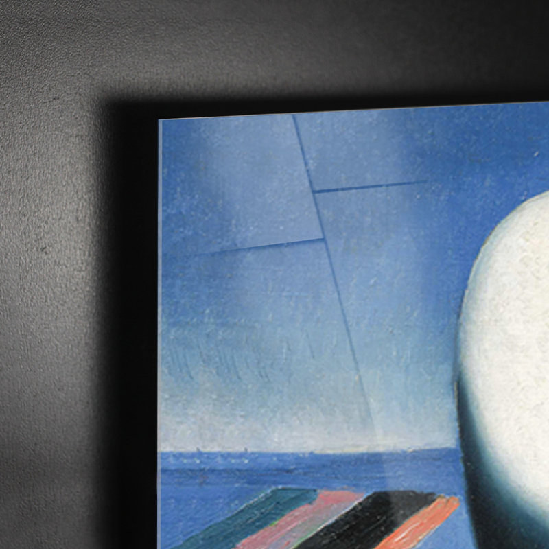 Two Peasants 1 Piece Painting on Glass, 65cm H x 95cm W