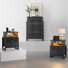Ensemble de chambre à coucher 3 pièces Wrought Studio ™ - commode haute cannelée 6 tiroirs et deux tables de chevet cannelées 2 tiroirs