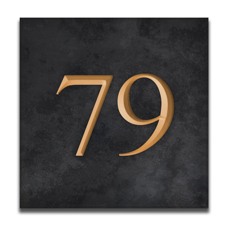 Velia 17.78cm H Stone House Number, 79, Gold