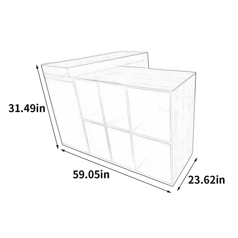 Vitrine de coin multifonctionnelle, H 31,49 po x l 59,05 po x P 23,62 po