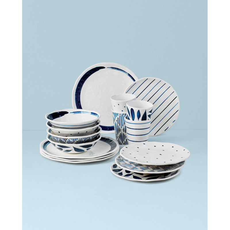 Blue Bay Melamine 16-Piece Dinnerware Set