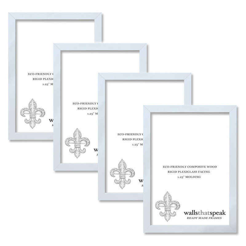 4 Piece Frame Set in White, 8" x 24"