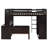 Loft Bed With Full And Twin Sizes, Storage Shelves, Desk, Wardrobe. Strong Construction. Maximize Space. No Foundation. 94.8"L X 78.7"W 65"H Size In . Wardrobe For Organization. Stylish. Solid-664916855-664916853