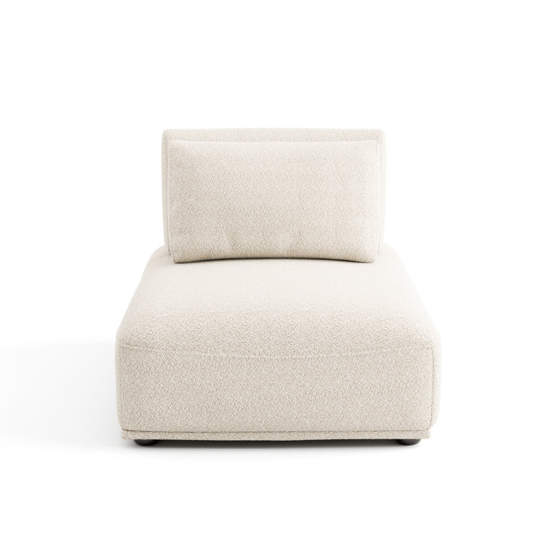 Fauteuil sans accoudoir extensible de 37 po Aukeem, Beige Boucle