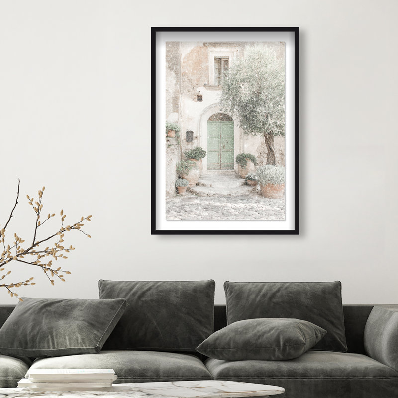 Mint Door I Shadowbox Architecture Print by Oliver Gal, Black Frame, 10 x 15, Natural Oak Shadowbox, 11.5"H x 16.5"W