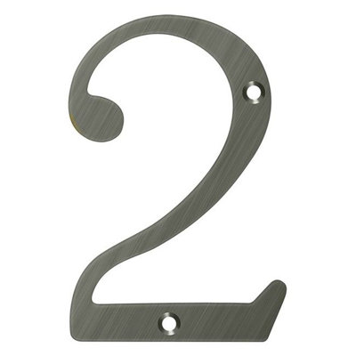Deltana RN4-2U15A 4" Numbers; Solid Brass; Antique Nickel Finish
