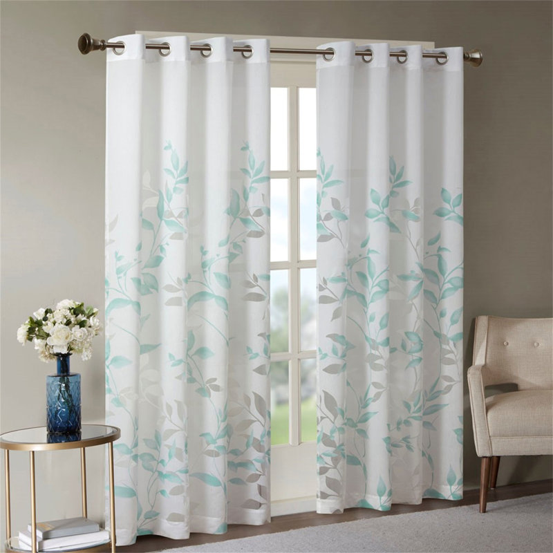 Panneau de rideau Burnout Printed (seulement 1 panneau PC), Blue, 50" W x 95" L