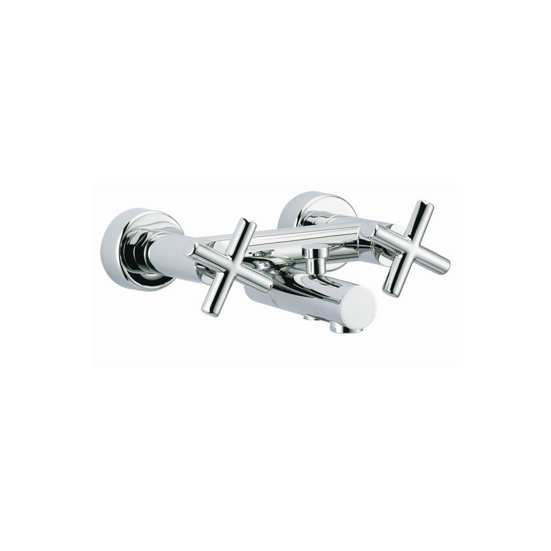 Garniture de bec de baignoire murale à double poignée avec inverseur Maxima, Chrome