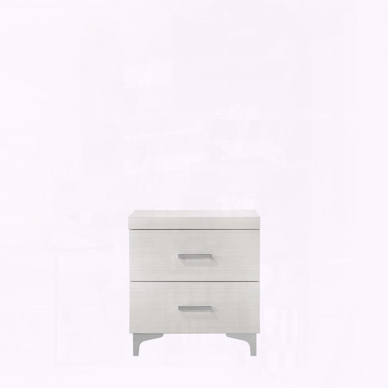 Table de chevet blanche avec tiroir en queue d'aronde et glissière en métal