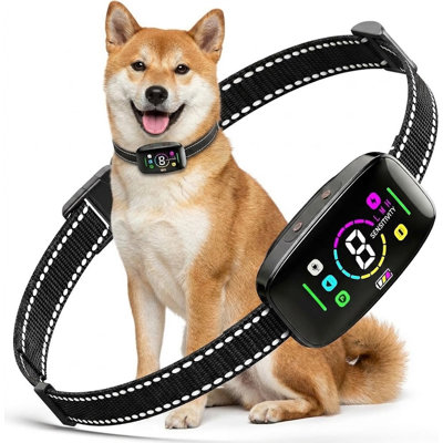 Un collier d'aboiement intelligent imperméable et étanche IP67 pour les chiens de moyenne et grande taille pesant de 11 à 150 lb, combinant 4 modes d'entraînement et 8 réglages de sensibilité réglables. Prix exclusif.