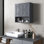 Armoire de salle de bain murale grise avec armoires de rangement ajustables et élégantes
