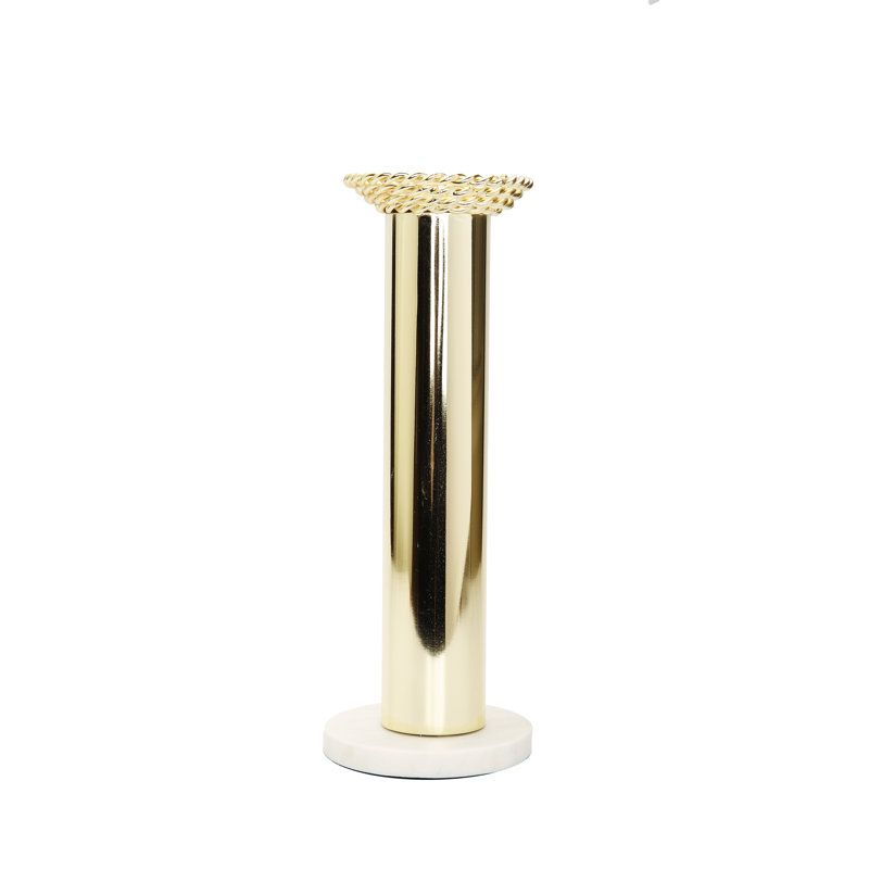Gold and Marble Elegant Tabletop Candlestick Holder