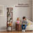100% Solid Wood 360° Rotating Bookshelf, 5-Tier Round Revolving Book Tower with Wheels, Narrow Rolling Shelf for Small Space, Corner, Bedroom & Office-2103630504