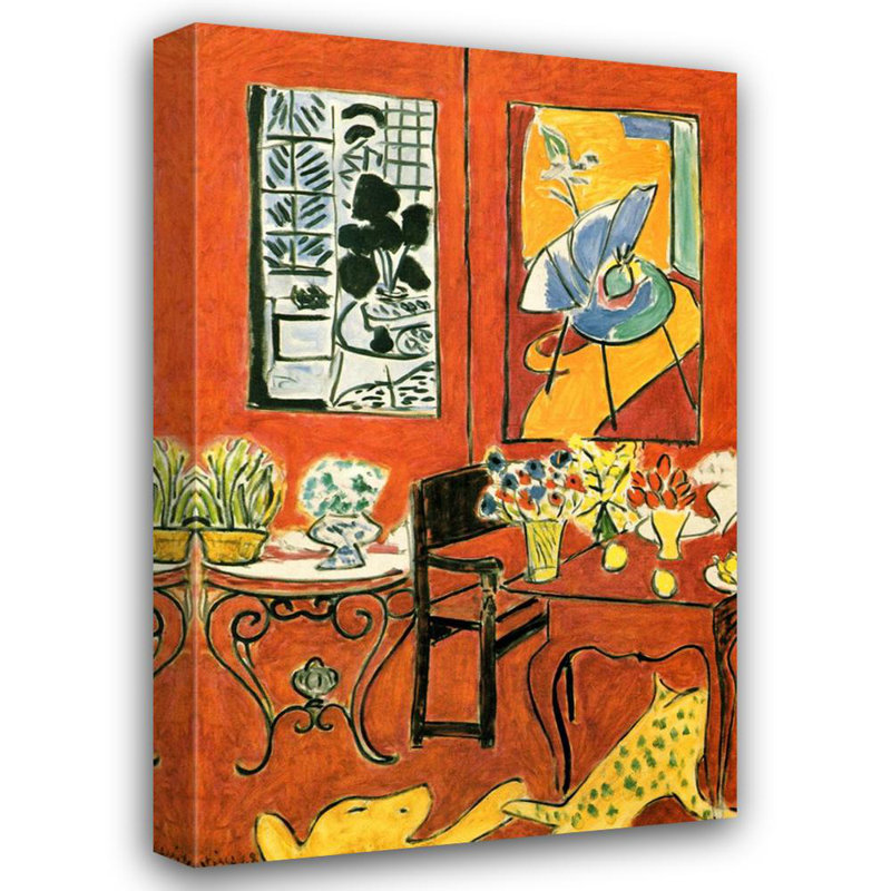 Grand intérieur rouge, 1948, H 18 po x l 12 po