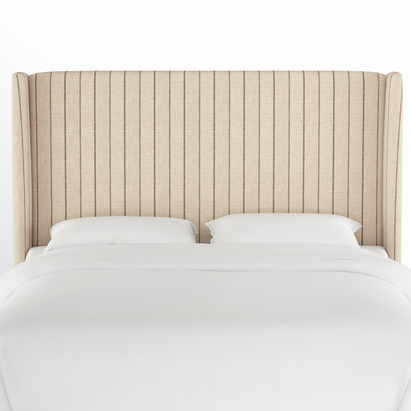 Tilly Upholstered Headboard, California King, Fritz Charcoal Stripe